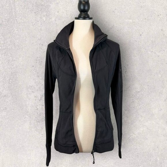 Athleta Slub Strength Lightweight Jacket Full Zip Hoodie Dark Gray XS - Picture 8 of 15